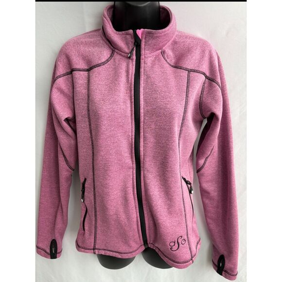 Diva's Snow Gear Pink Full Zip Sports Jacket Size S/M Fleece Barbie Workout Cute - Picture 1 of 10